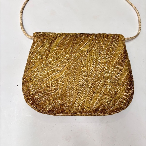 VINTAGE GOLD BEADED 1920S STYLE CLUTCH - Picture 3 of 7